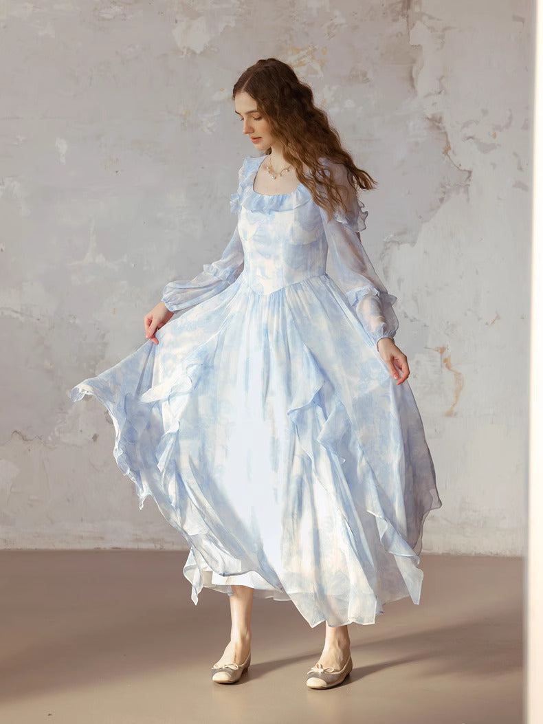 Dreamy Blue Ruffled Dress