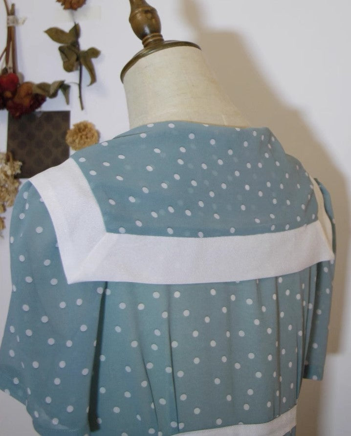 1940S Salor Style Dot Dress