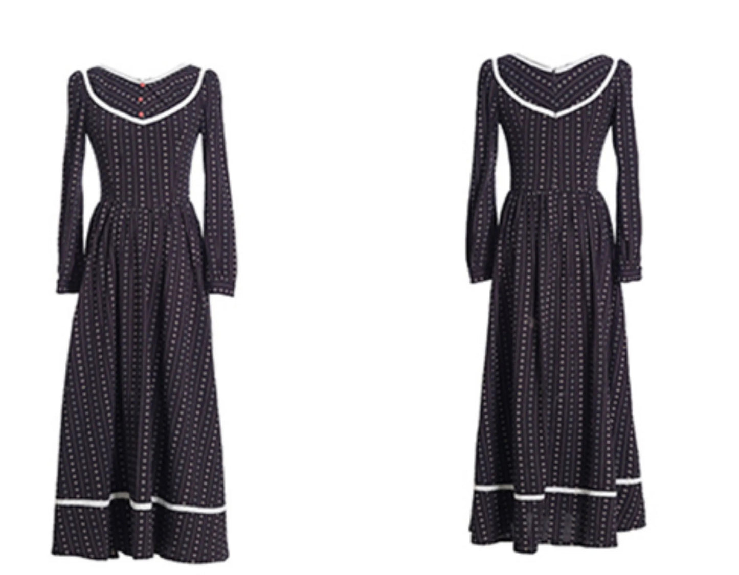 Period Drama Inspired V Neck Cotton Dress