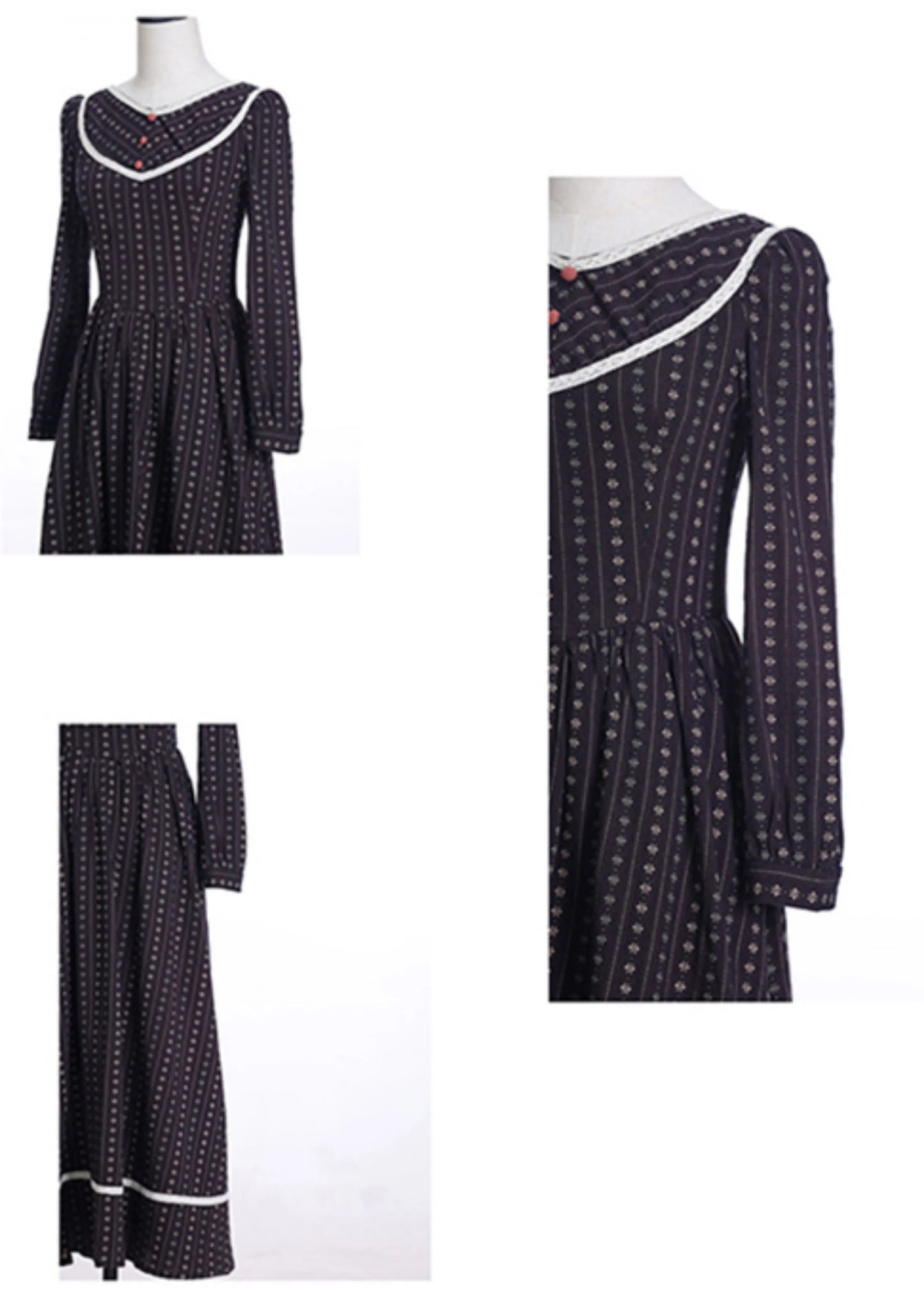 Period Drama Inspired V Neck Cotton Dress