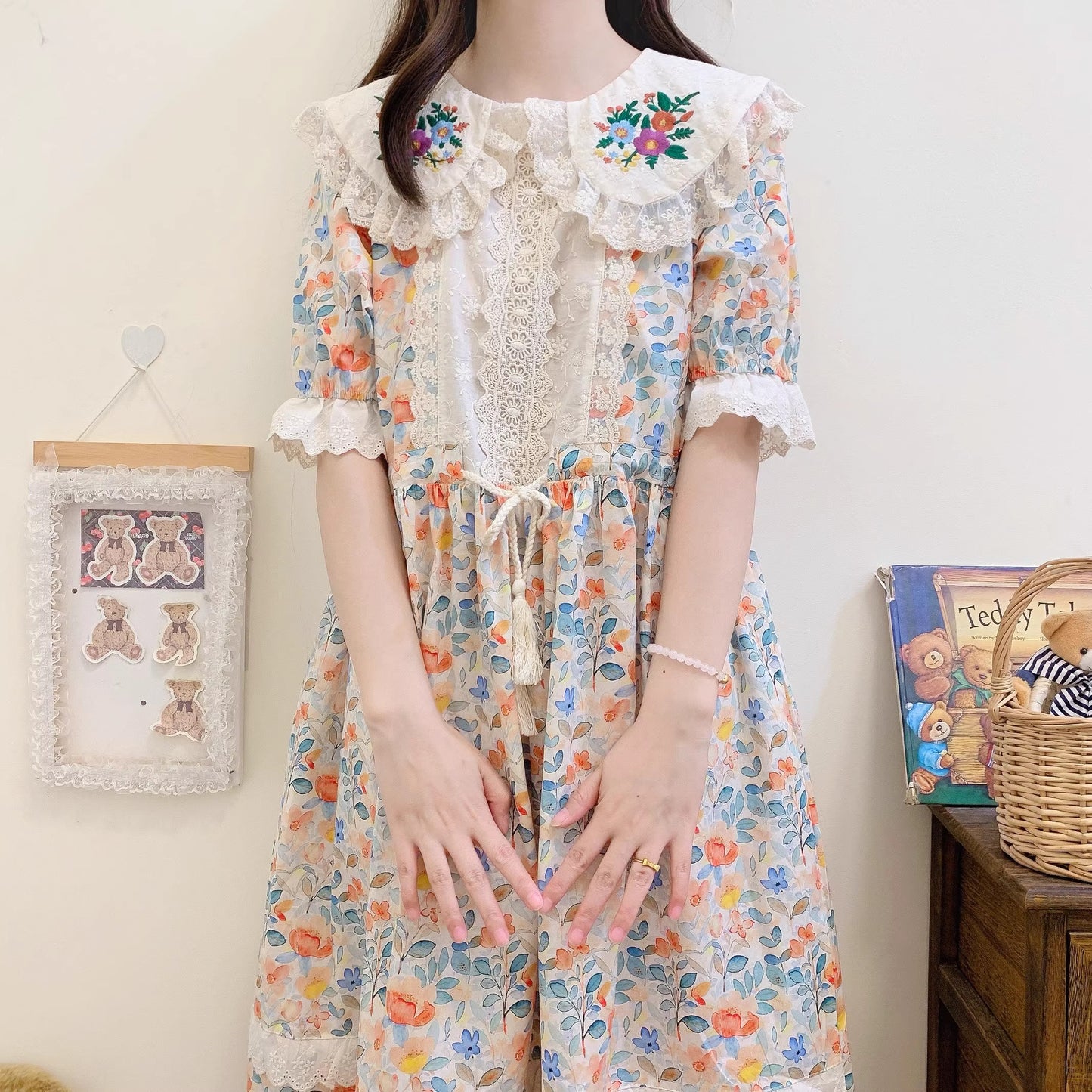 Cottagecore Embroidery Floral Summer Dress