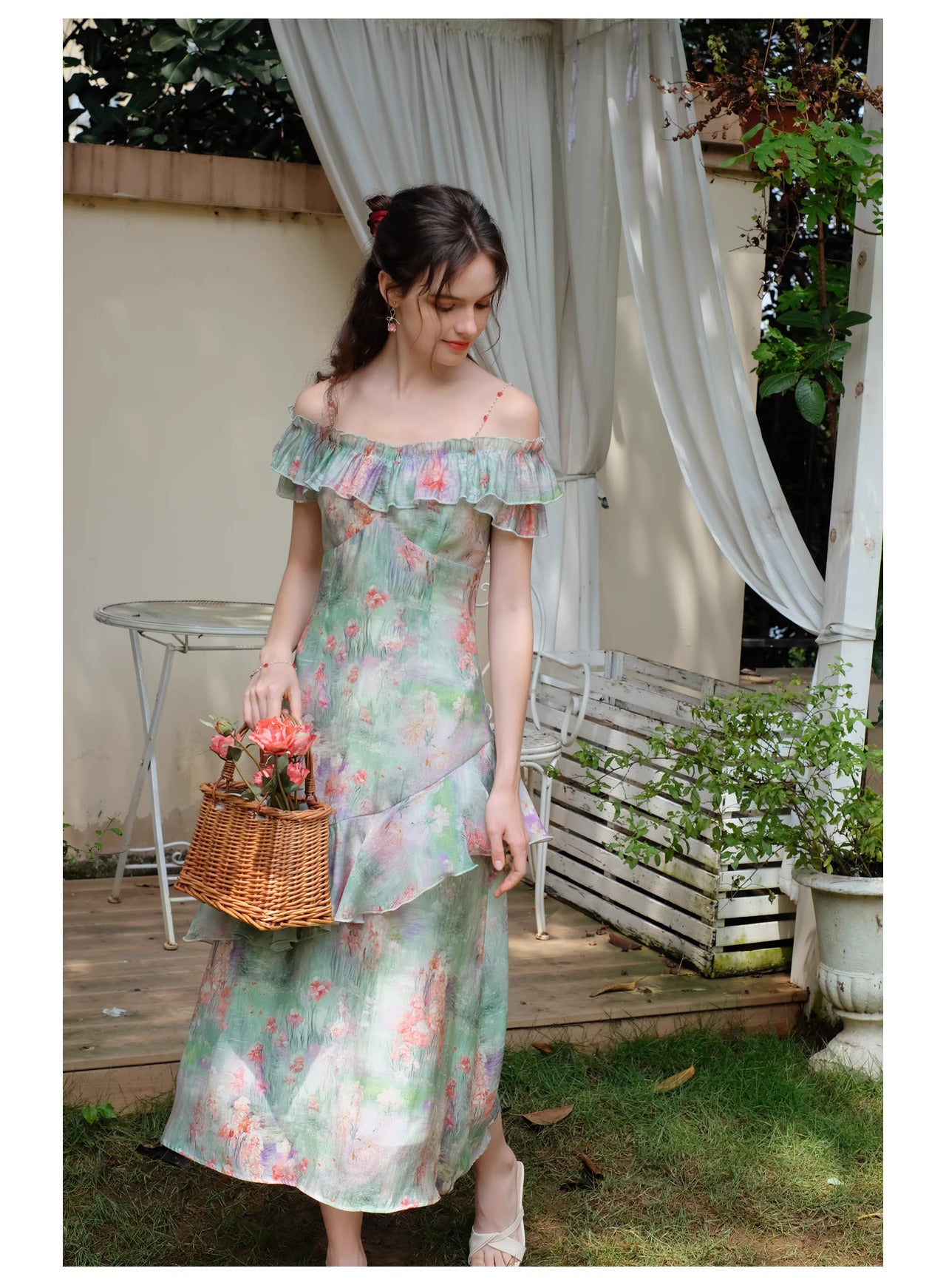 Dreamy Monet's Garden Floral Dress