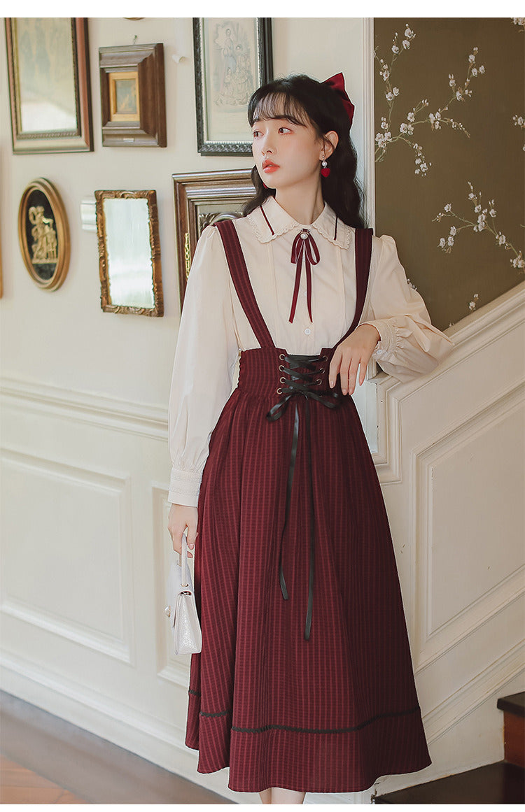 Retro Academia Pinafore Shirt Set