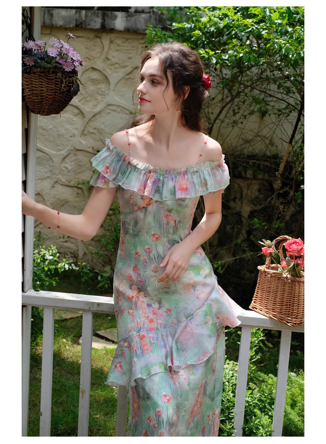 Dreamy Monet's Garden Floral Dress