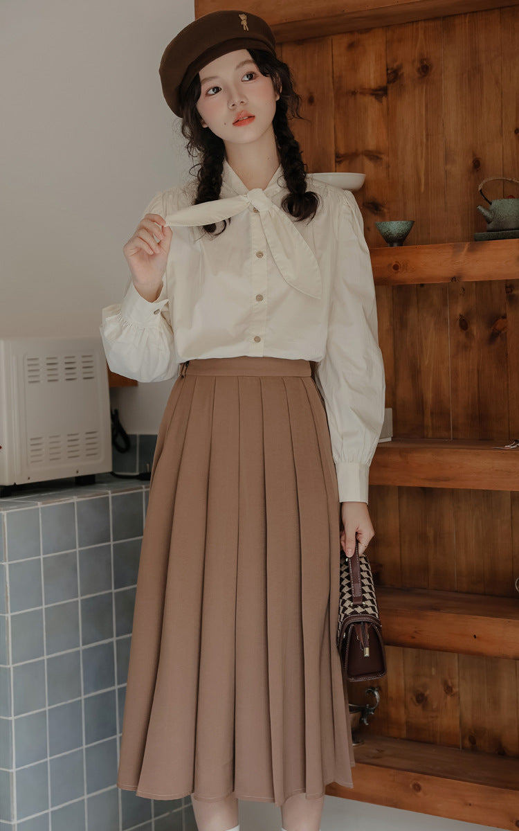 Light Academia Blouse Vest Skirt Set