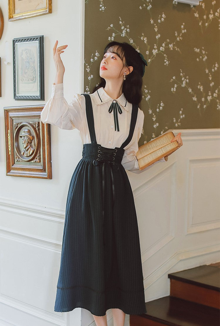 Retro Academia Pinafore Shirt Set