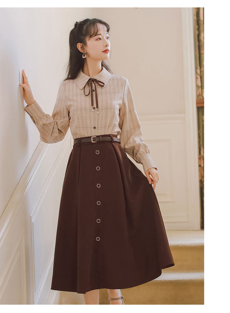 vintage dress vintage blouse academia outfit light academia