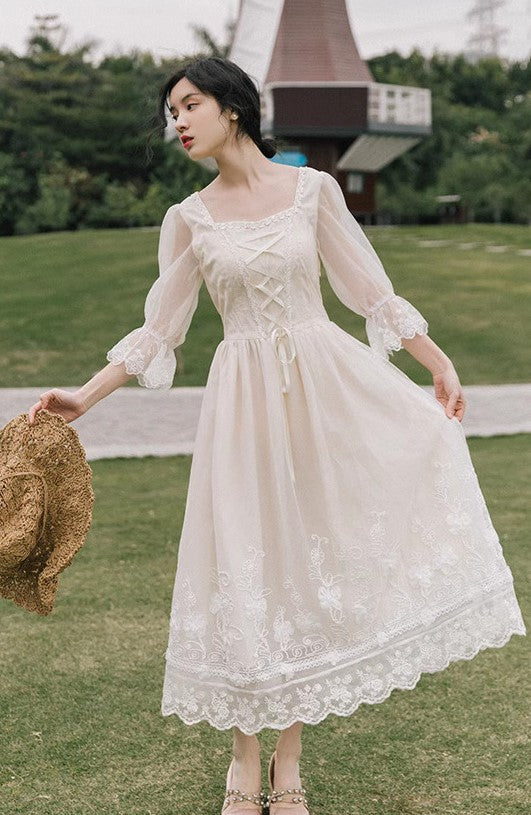 fairycore dress cottagecore dress vintage dress lace dress victorian dress edwardian dress