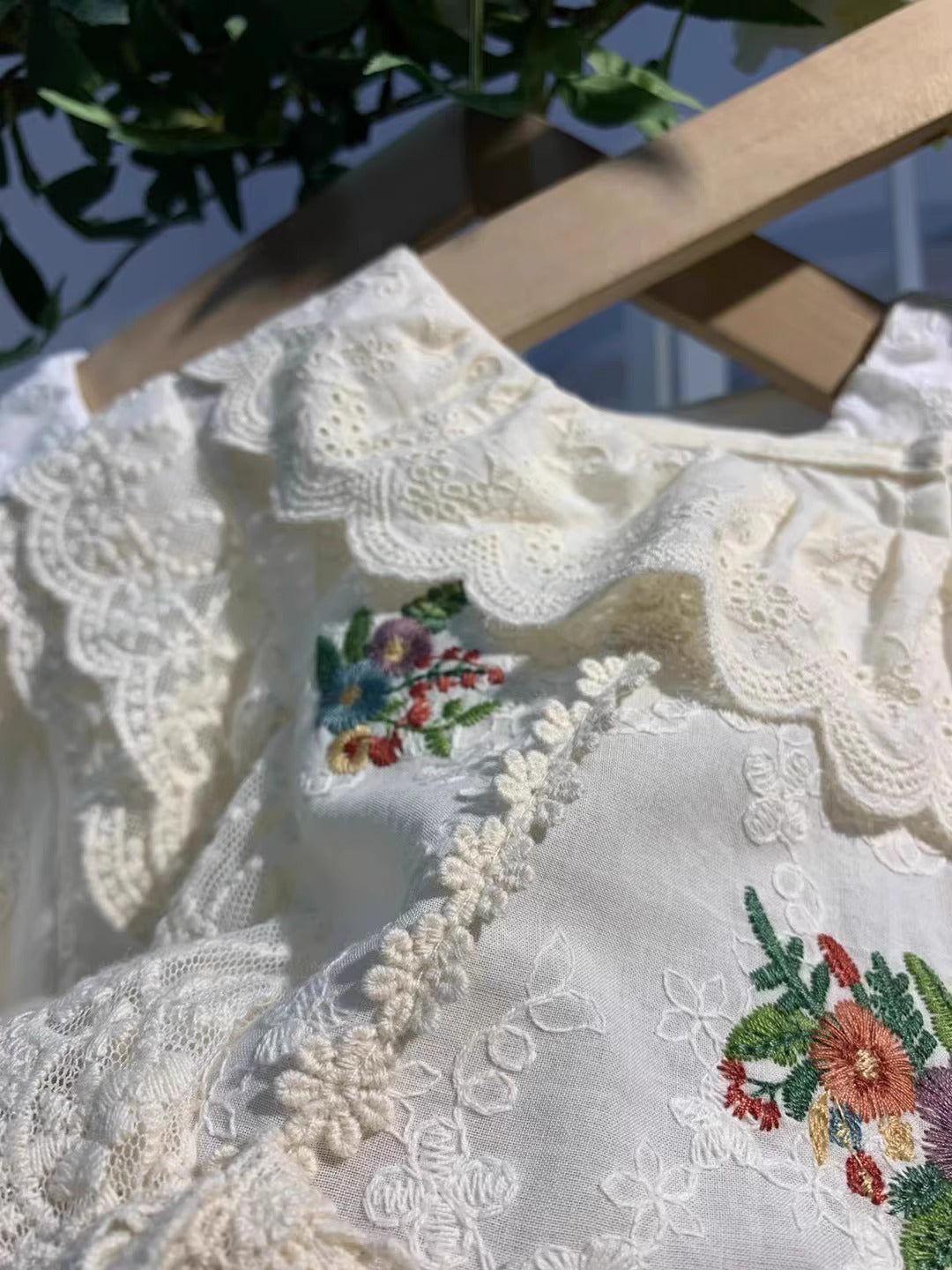 Cottagecore Embroidery Cotton Blouse