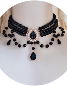 Handmade Royalcore Gemstone Pearl Necklace vintage jewelry vintage necklace