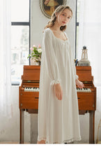 Load image into Gallery viewer, Retro Style Cotton Night Gown Dress
