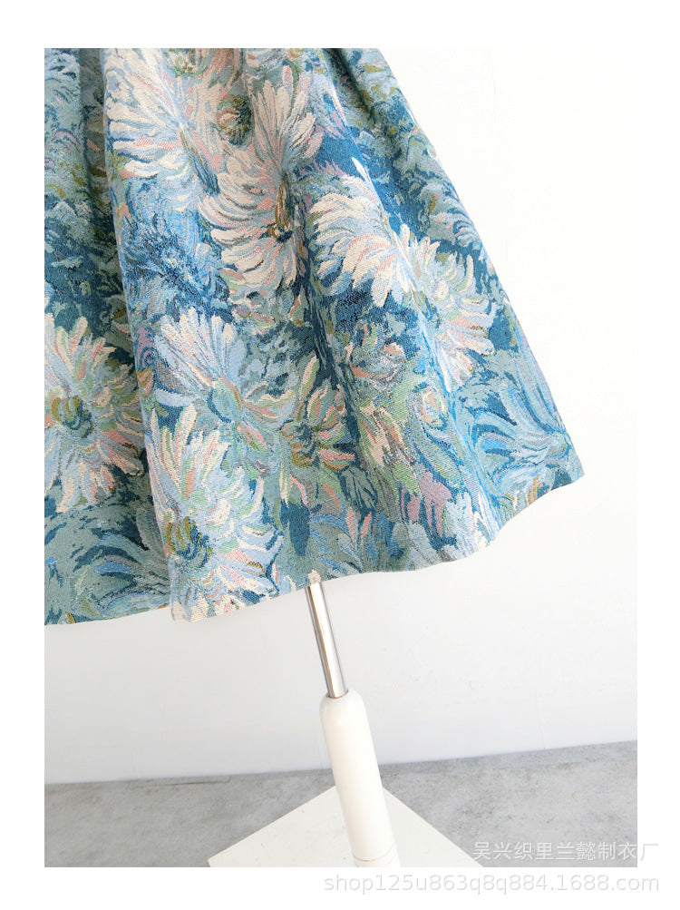 Retro Floral A-line skirt Skirt (Made-to-order)