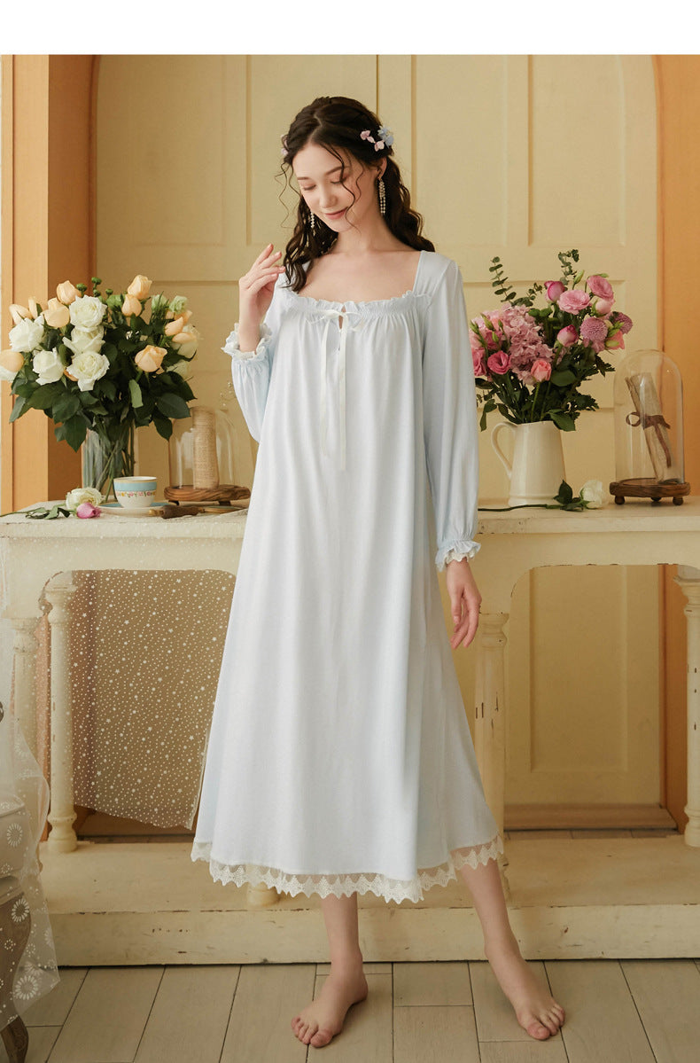 Retro Style Cotton Night Gown Dress