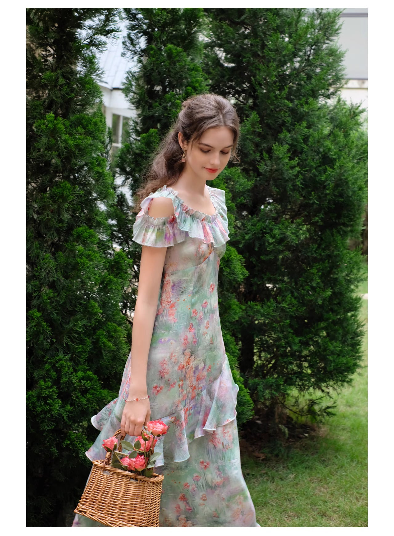 Dreamy Monet's Garden Floral Dress