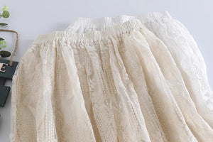Cottagecore Lace Embroidery Skirt