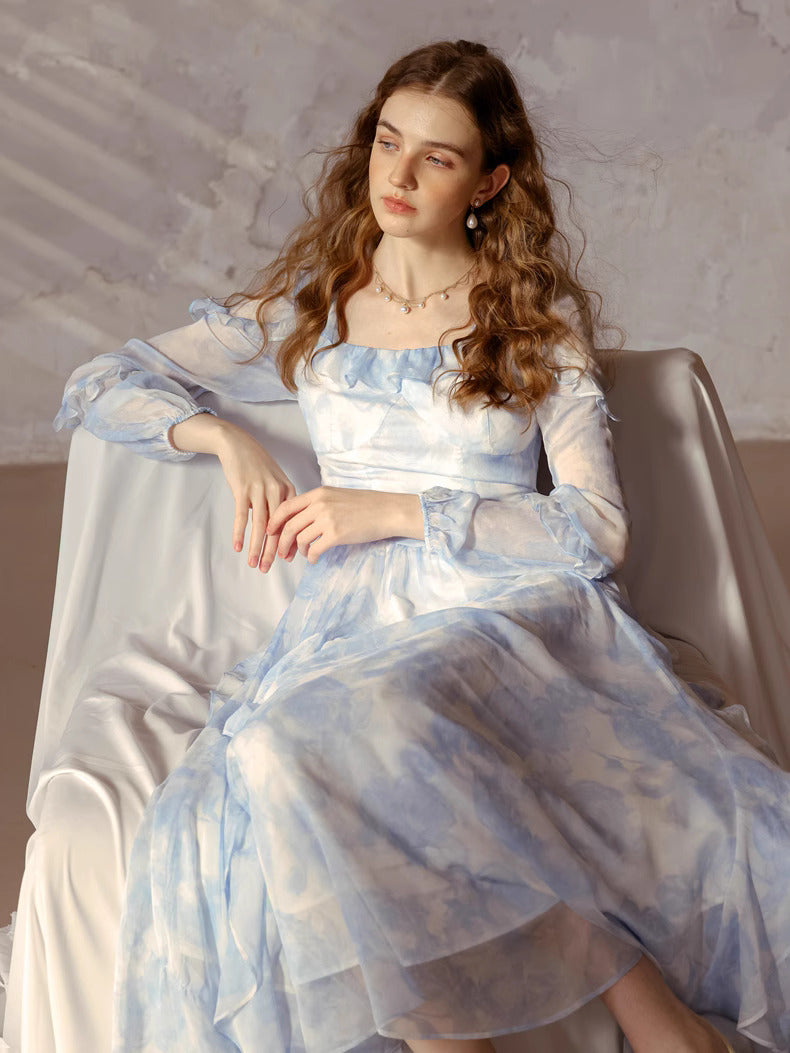 Dreamy Blue Ruffled Dress