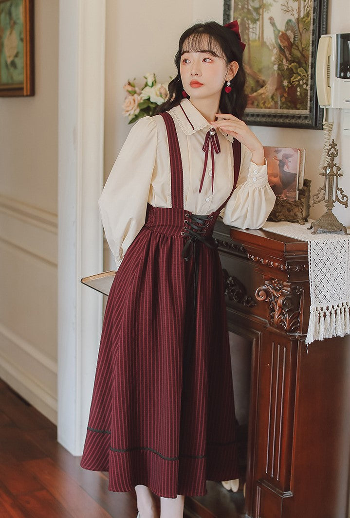 Retro Academia Pinafore Shirt Set