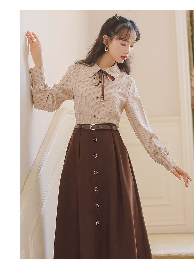 vintage dress vintage blouse academia outfit light academia