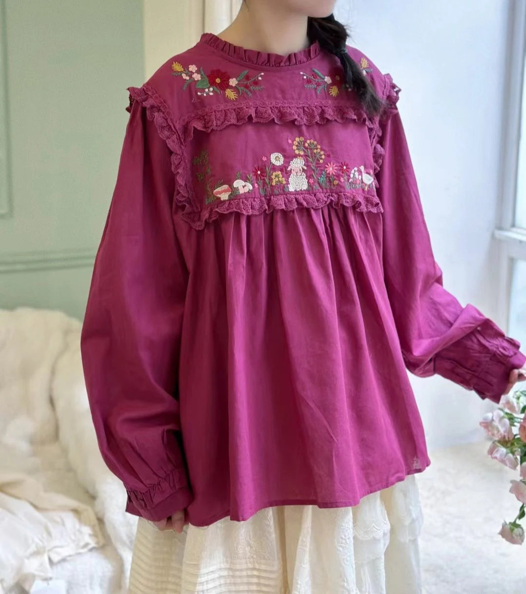 cottagecore top cottagecore blouse fairycore clothing mori kei fashion