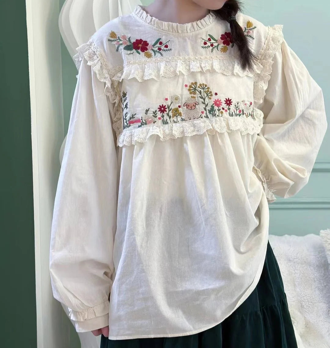 cottagecore top cottagecore blouse fairycore clothing mori kei fashion