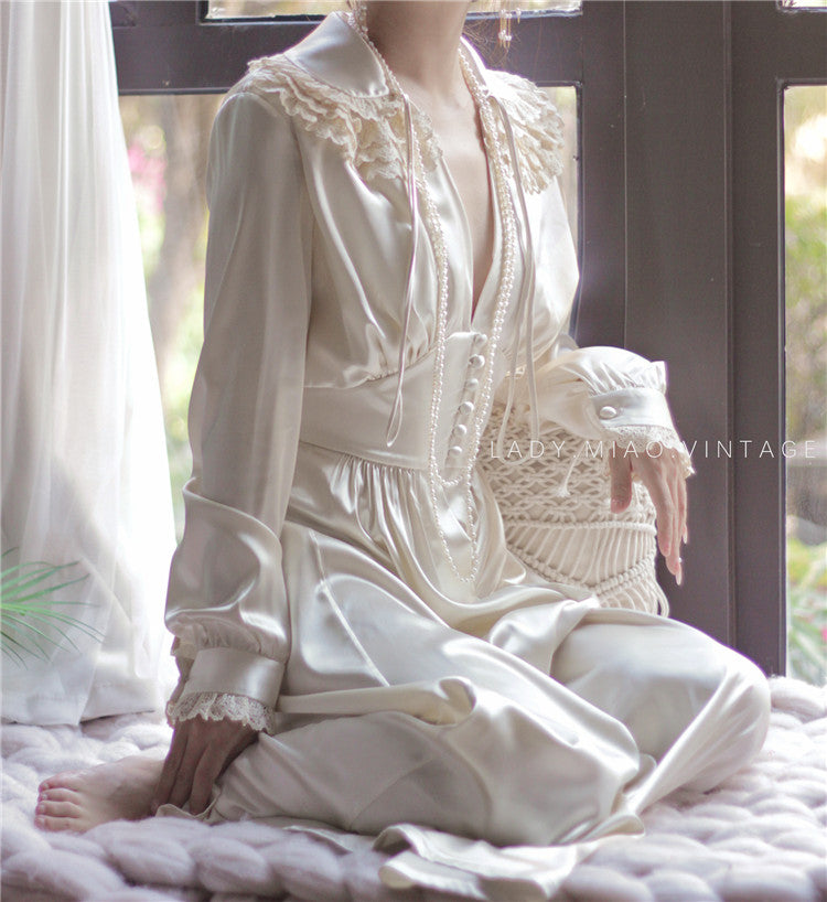 1900s Vintage Royalcore Cardi Robe Handmade