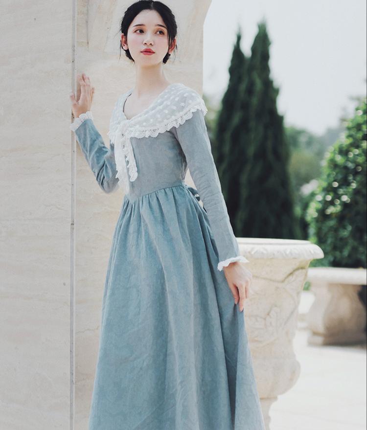 Period Drama Inspired Lace Collar Vintage Dress Final Sale – Retro