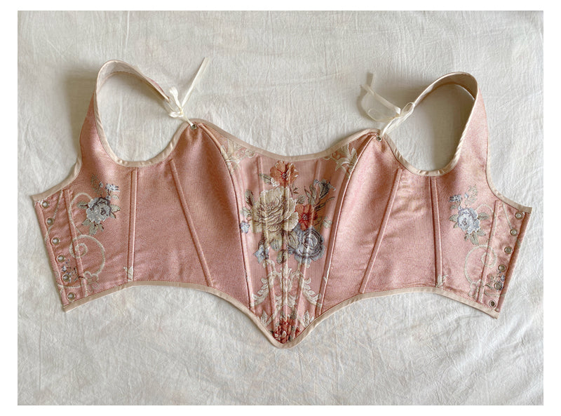 Handmade Royalcore Floral Jacquard Corset