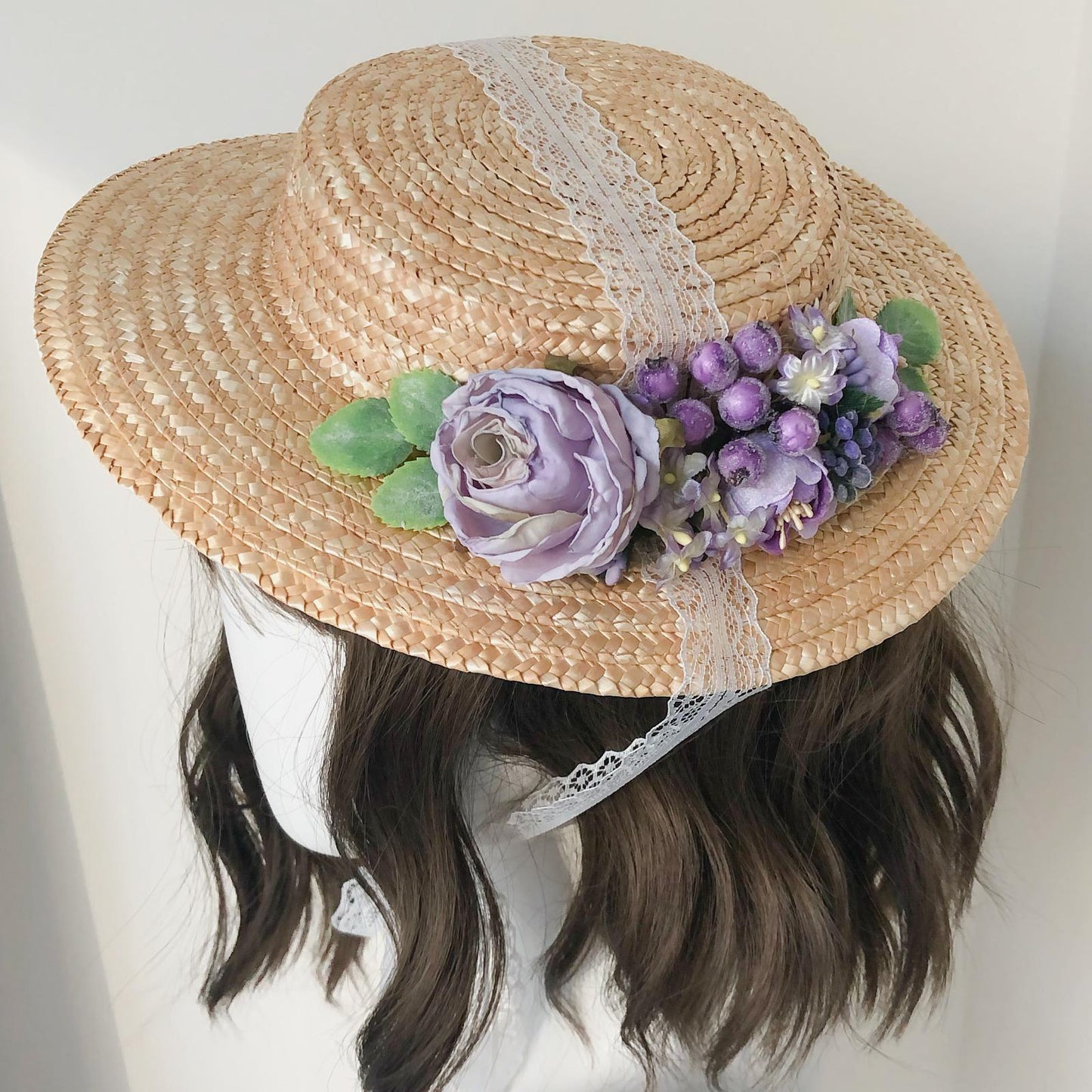 straw hat lolita hat vintage bonnet vintage hat