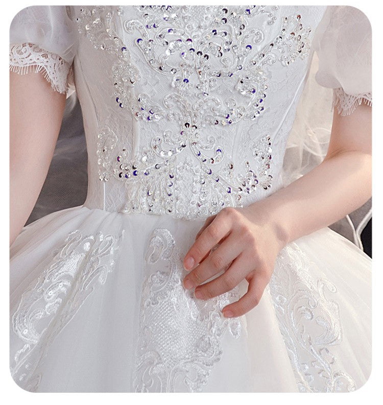 Royalcore Vintage Princess Puff Sleeves Wedding Gown