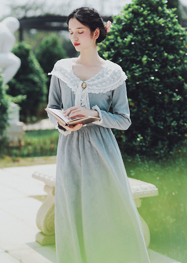 Period Drama Inspired Lace Collar Vintage Dress Final Sale – Retro