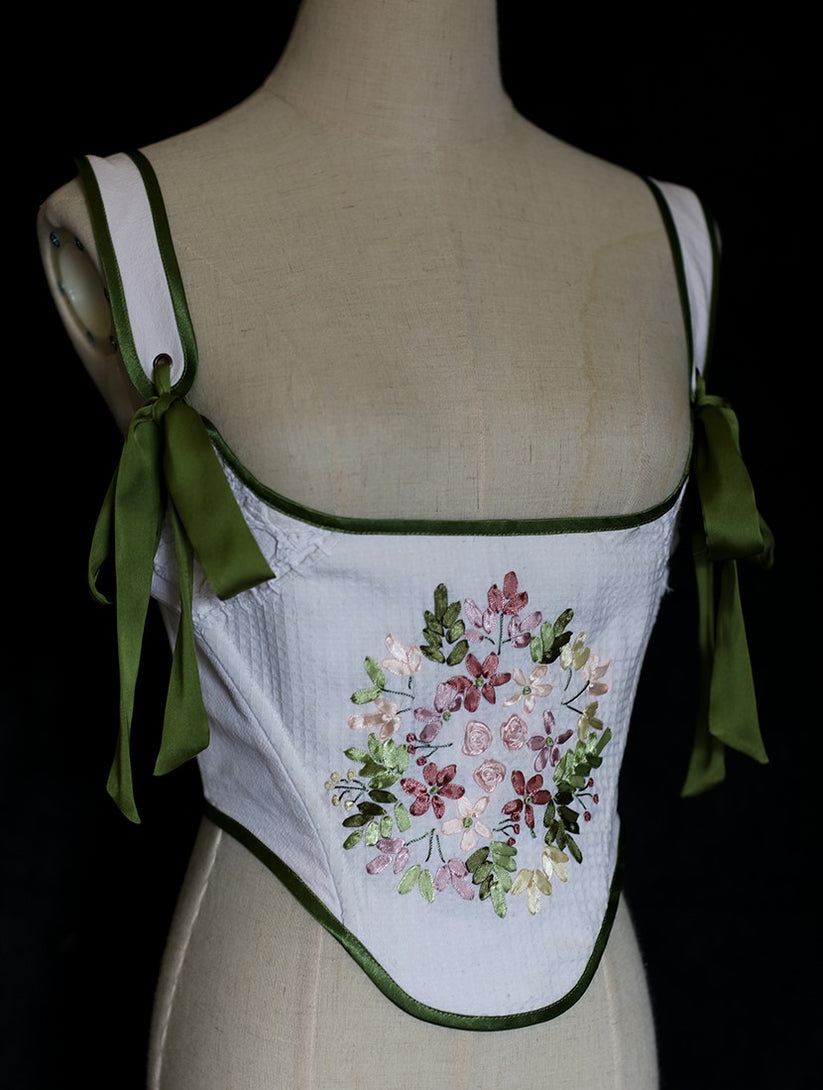 Handmade Vintage Remake Embroidery Corset – Retro Fairy