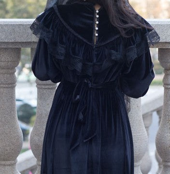 Vintage Dark Academia Gothic Style Dress