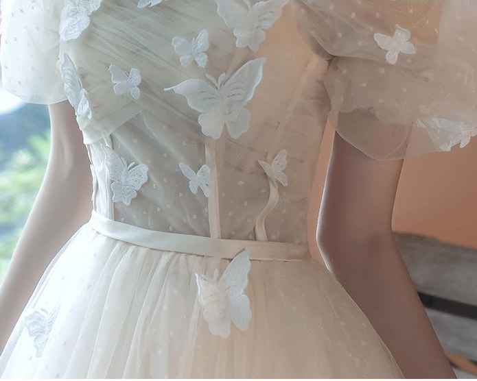 Retro Ethereal Butterfly Decor Prom Dress