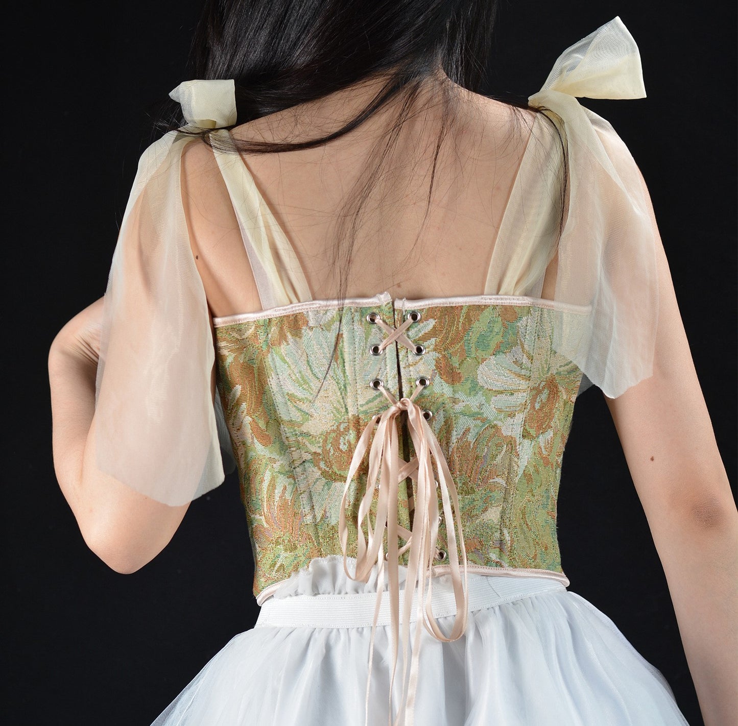 Fairycore Lace up Floral Corset Stay