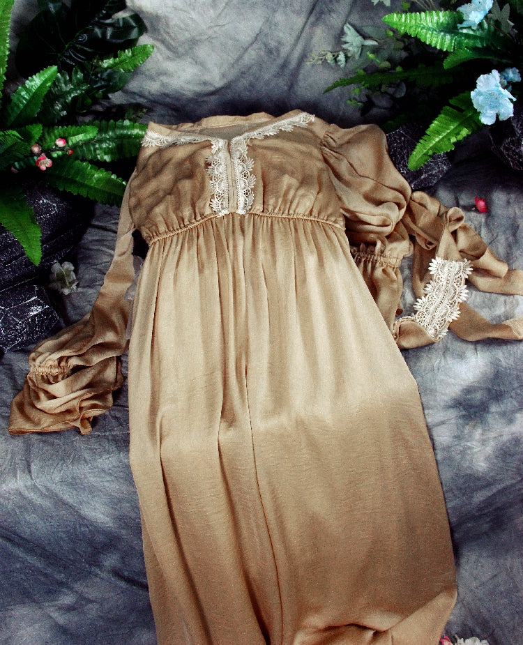 Fairycore V Neck Silk Dress