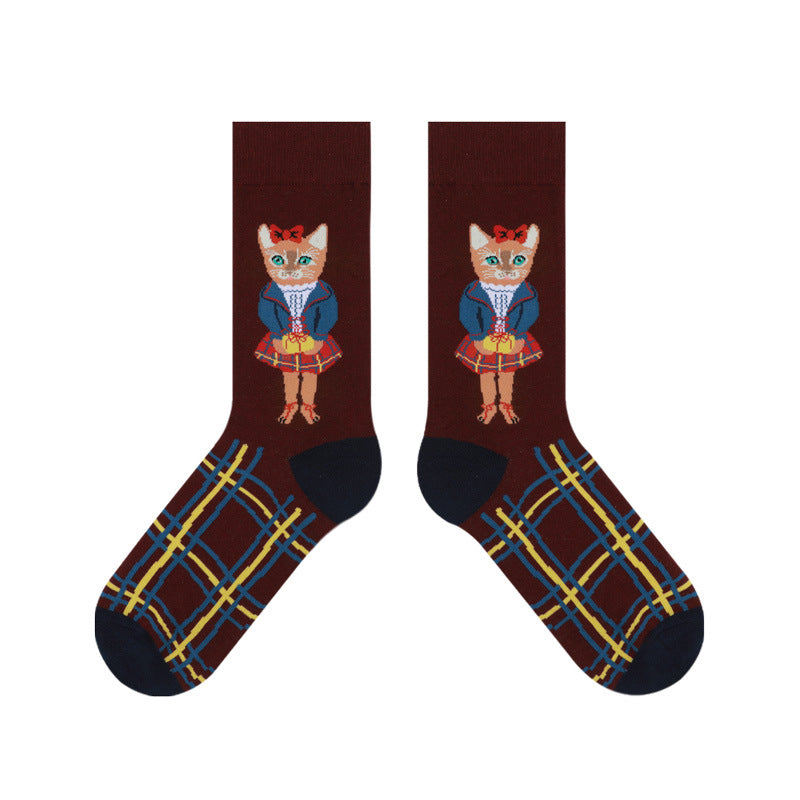 Retro Caricture Short Socks