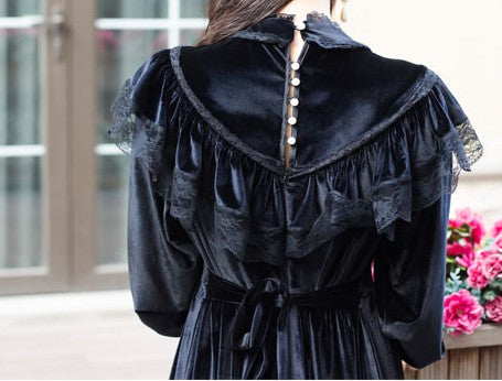 Vintage Dark Academia Gothic Style Dress