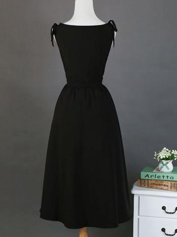 1950s Hepburn Style Black Dress Retro Fairy